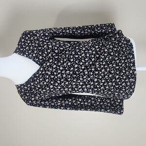 AnnTaylor factory floral petite surplice V-neck crossbody faux wrap front size M